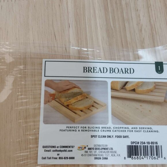 New Wooden Bread Cutting Board with Crumb Catcher  Food Safe - Picture 2 of 4